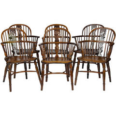 A wonderful set of six Windsor chairs.