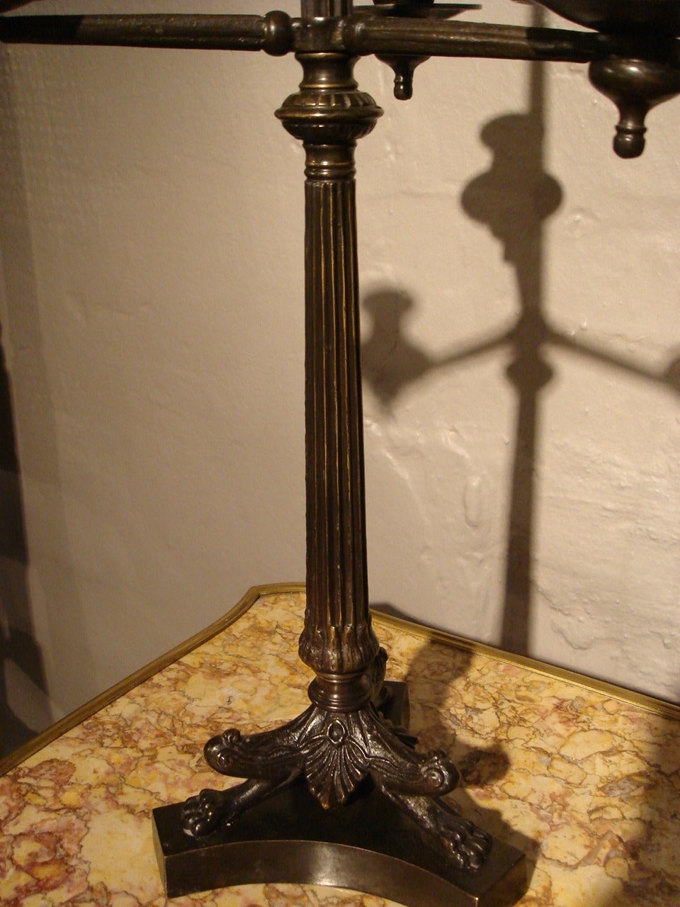 British Late 19th Century Bronze Three-Branch Candlestick For Sale