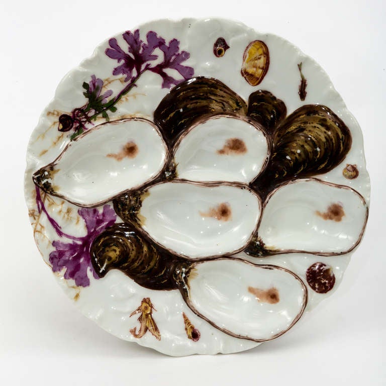 Circa 1860 French Limoge Oyster Plates 1