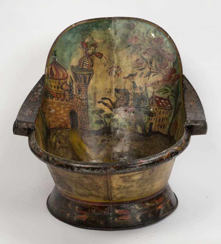 20th Century Russian Tole Bath Tub