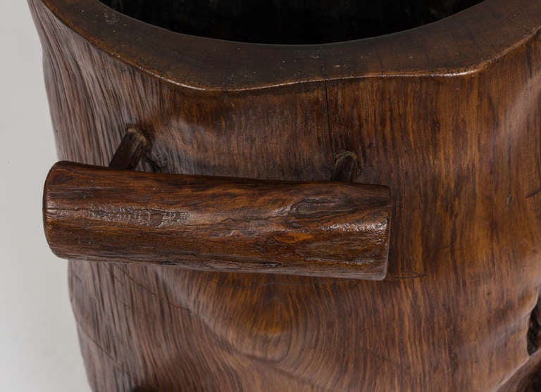 Late 20th Century Wood Trunk Cane or Umbrella Stand