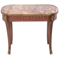 1920s French Marble-Top Side Table