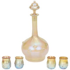 Tiffany Studios Favrile Cordial Set 3