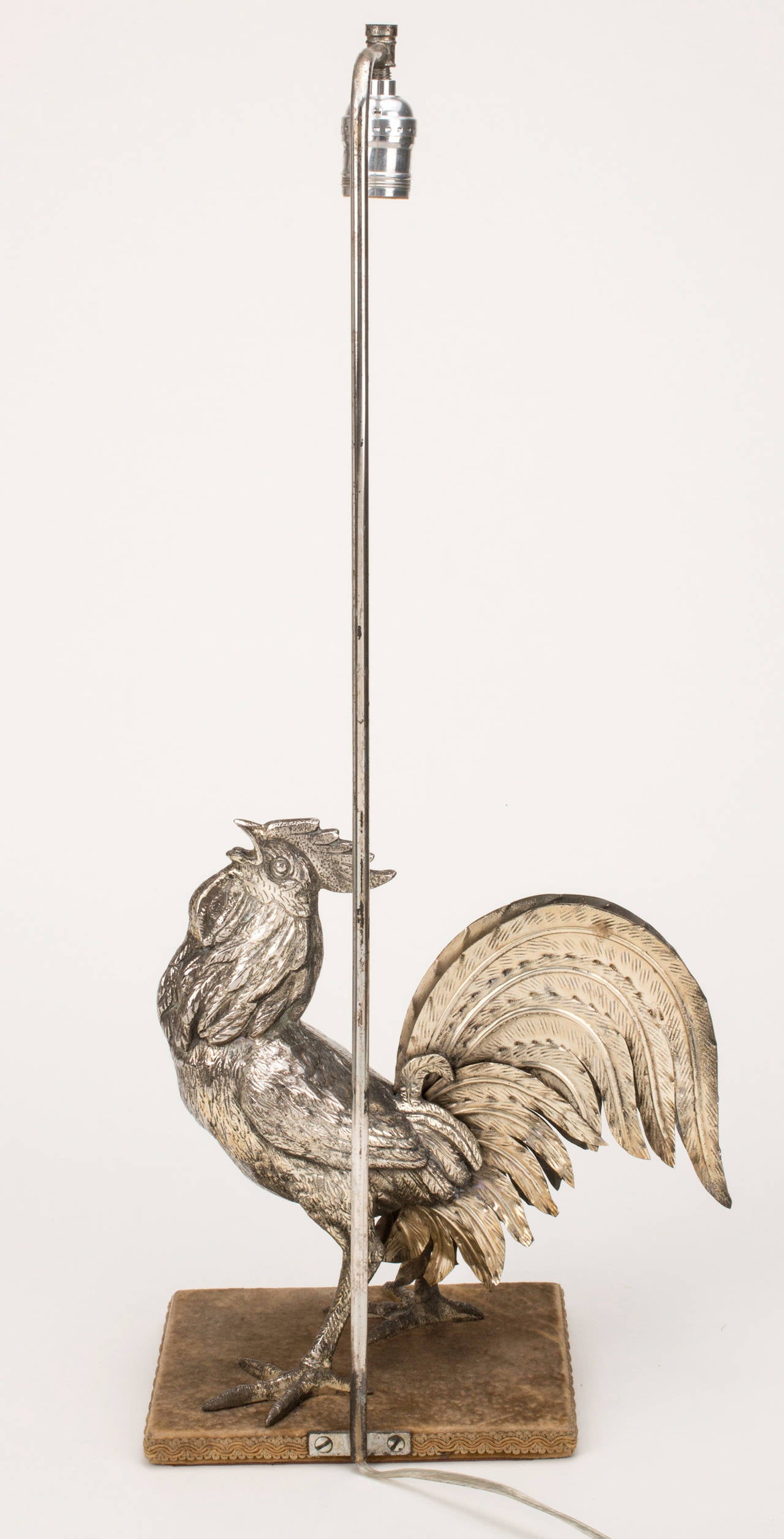 Lamp, Silver Plate Rooster  For Sale 2