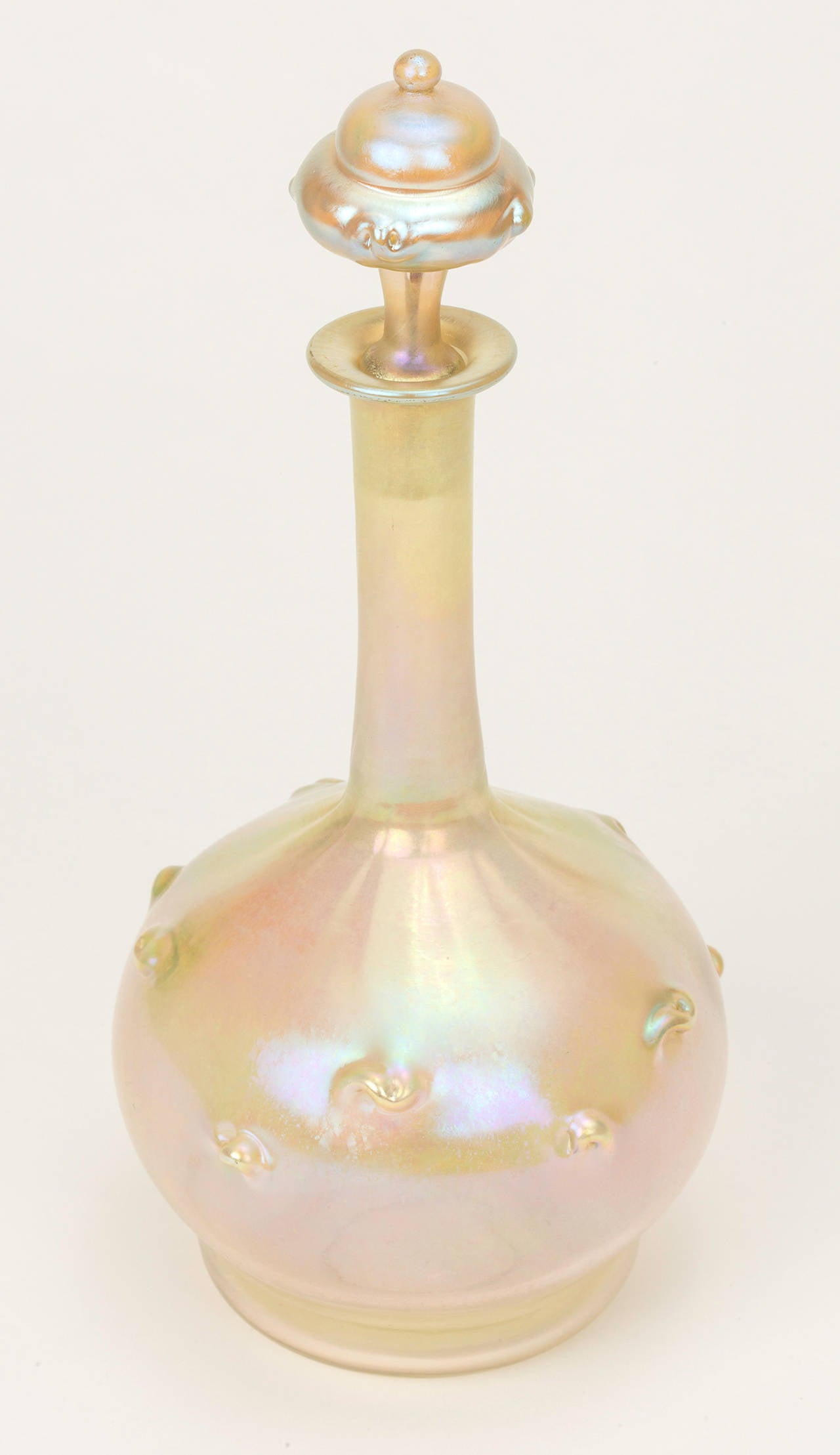 North American Tiffany Studios Favrile Glass Decanter Cordial Set For Sale