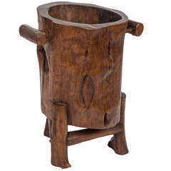 Vintage Wood Trunk Cane or Umbrella Stand