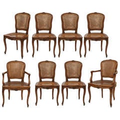 Set of 8 Caned French Dining Chairs