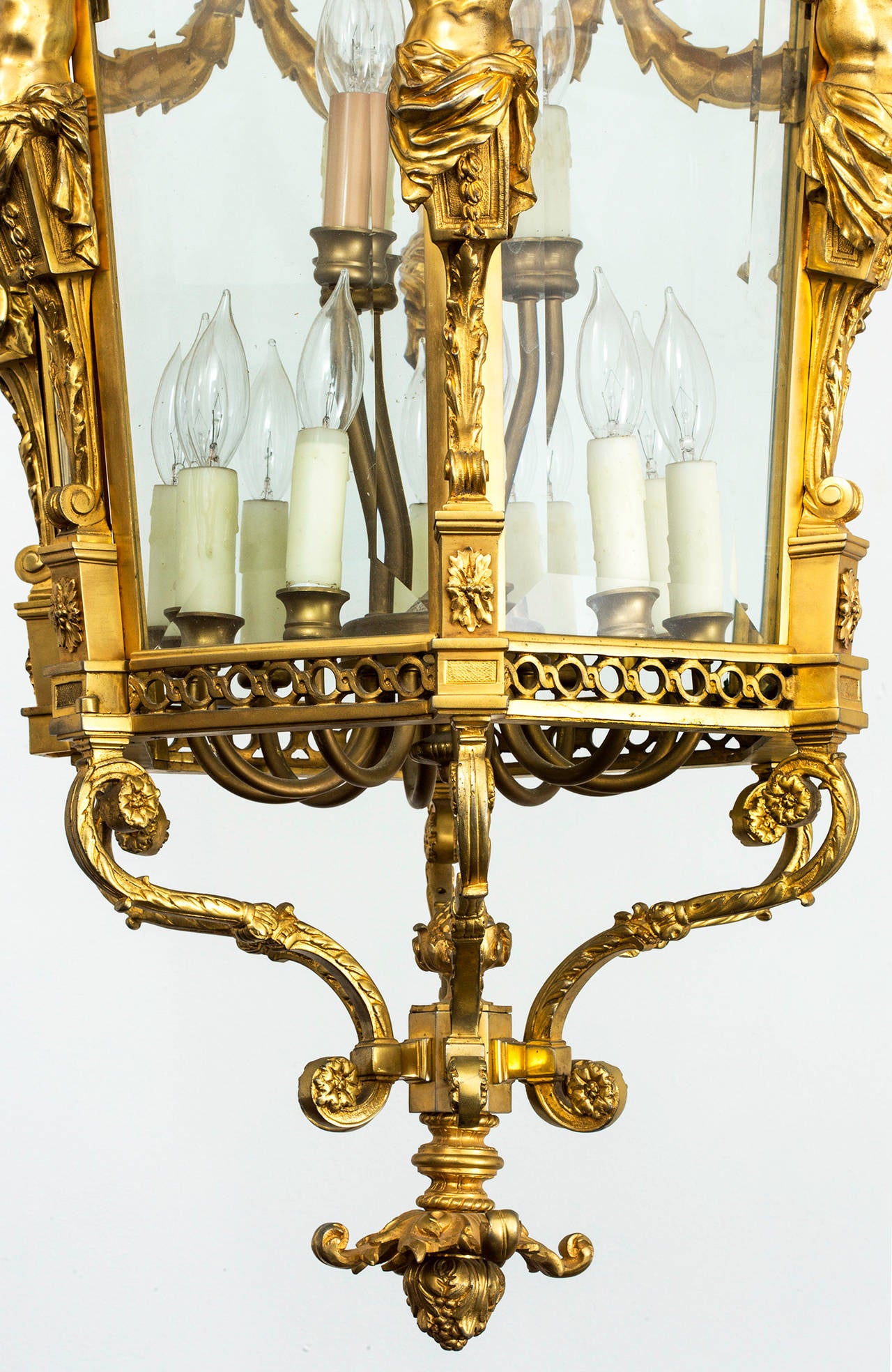 Fabulous French Bronze Dore Chandelier Lantern, Pair or Single 2