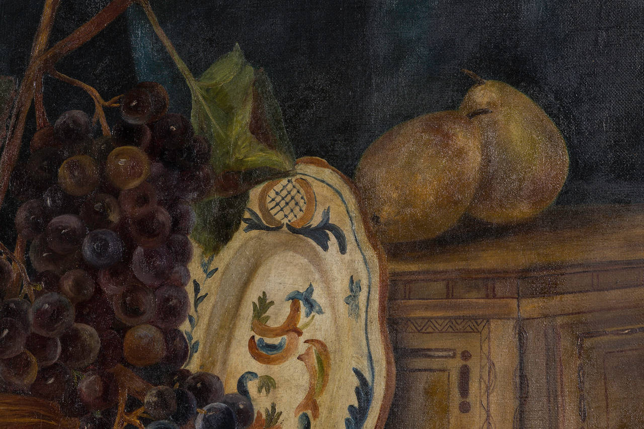 Painting, C. 1930s Still Life Oil on Canvas by EF Burkinshaw In Good Condition For Sale In Summerland, CA