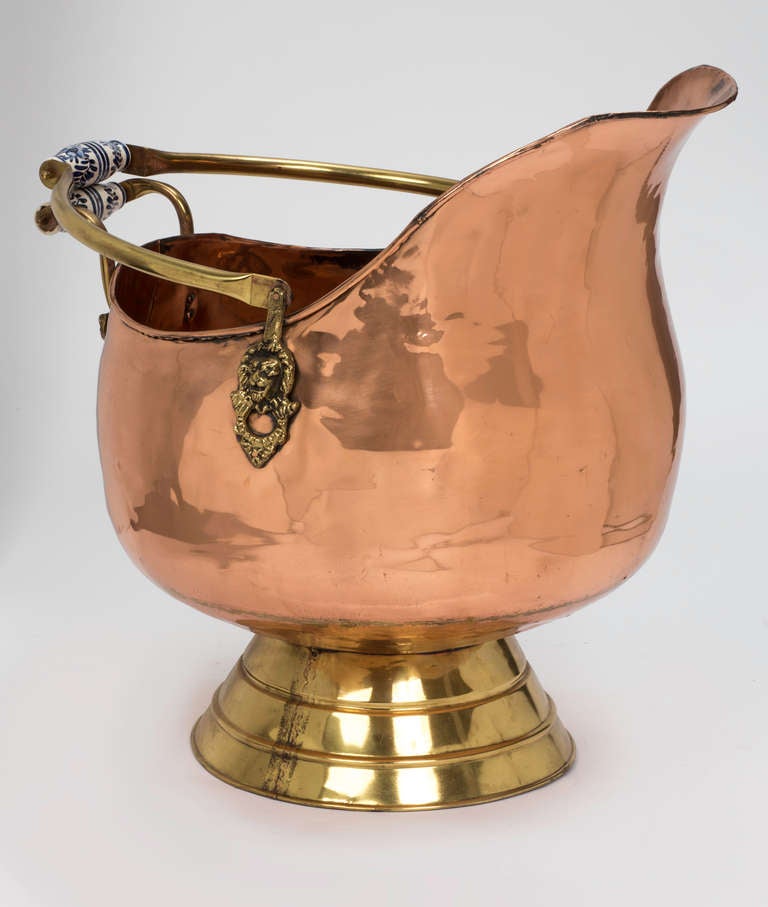Monumental 19th Century French Copper Coal Scuttle, Planter 1