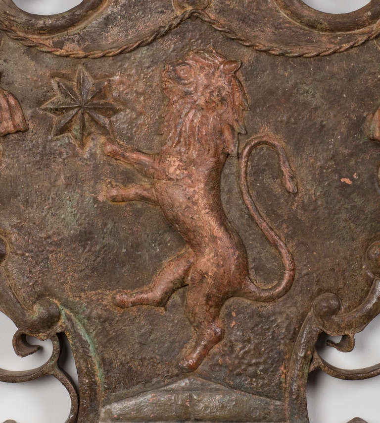 19th Century Hand Wrought Armorial Crest For Sale at 1stDibs