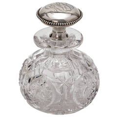 Sterling Silver and Cut Crystal Perfume Bottle