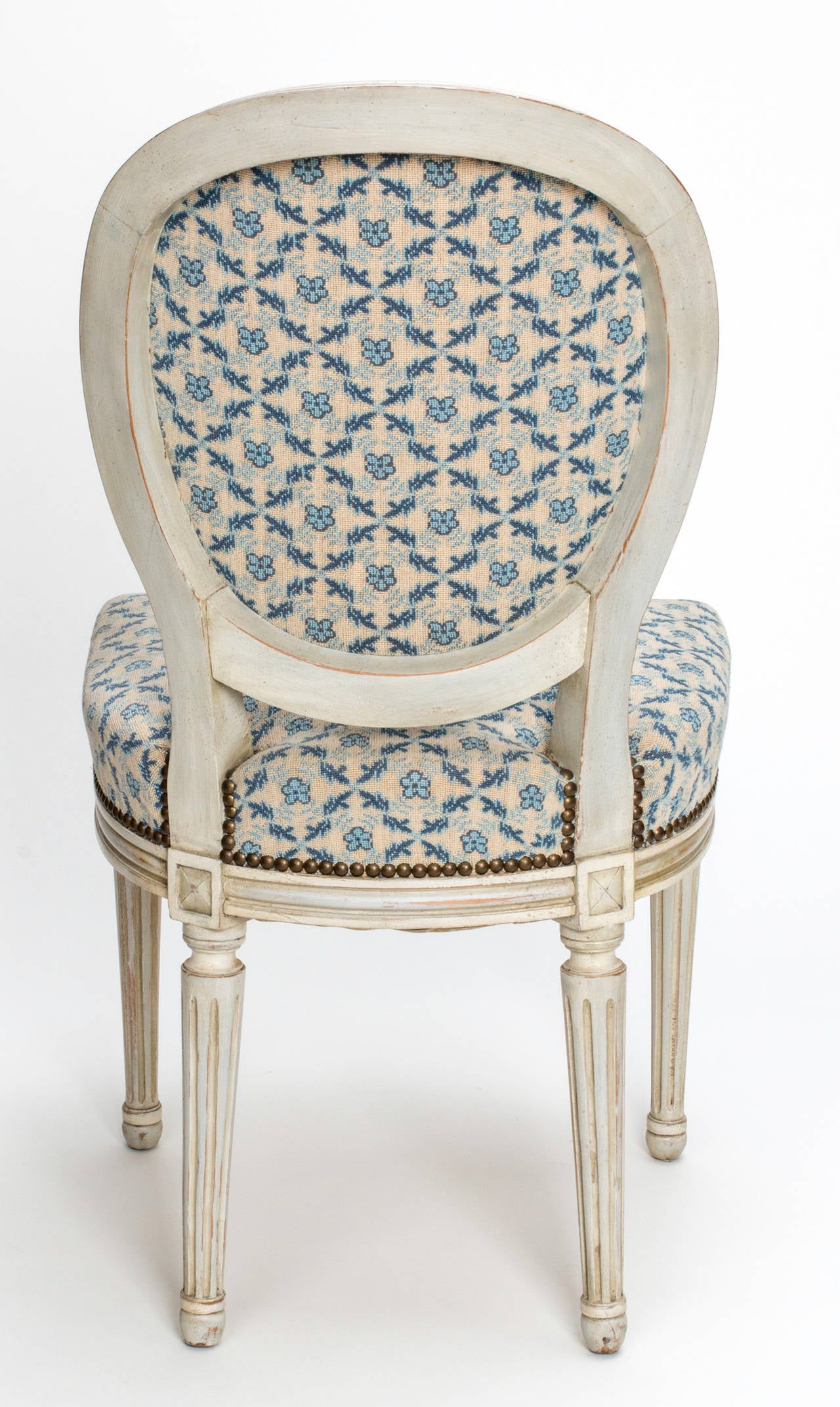 C.1890s Louis XVI Style Painted Dining Chairs set of four For Sale 1