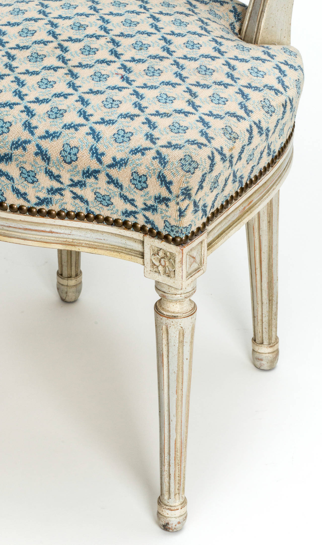 C.1890s Louis XVI Style Painted Dining Chairs set of four For Sale 2