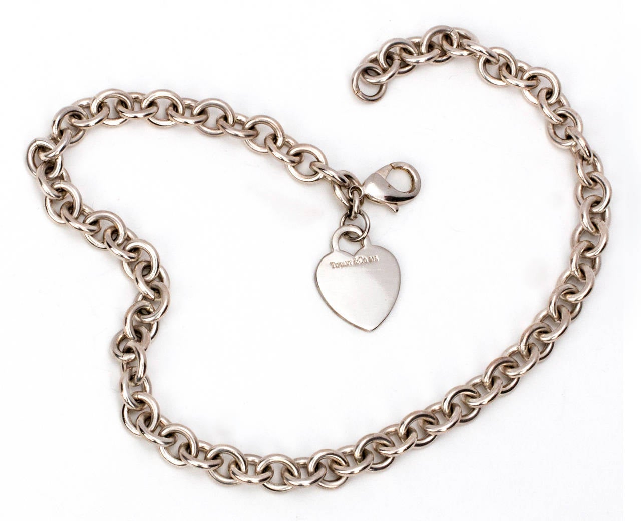 Tiffany and Co. Sterling Silver Heart Chain Necklace For Sale at 1stdibs
