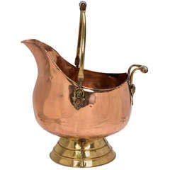 Monumental 19th Century French Copper Coal Scuttle, Planter