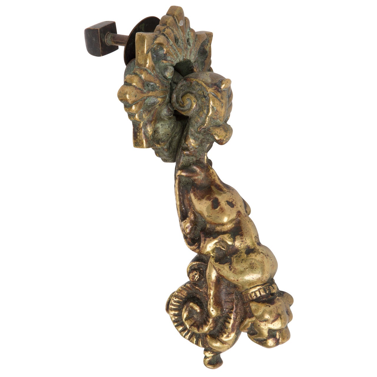 19th Century Large Bronze Dog Door Knocker