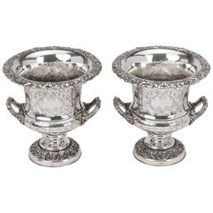 Pair of Silver Plate Champagne Or Wine Cooler Buckets