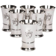Vintage Tiffany & Co. Sterling Silver Tumblers or Cups, Set of Six