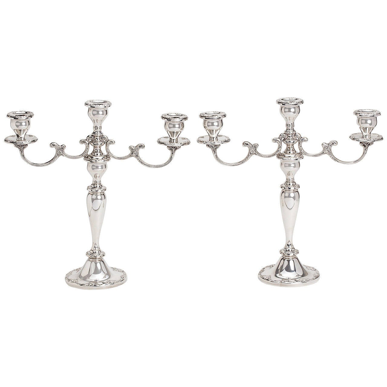 Pair Gotham Sterling Silver Candelabras at 1stdibs