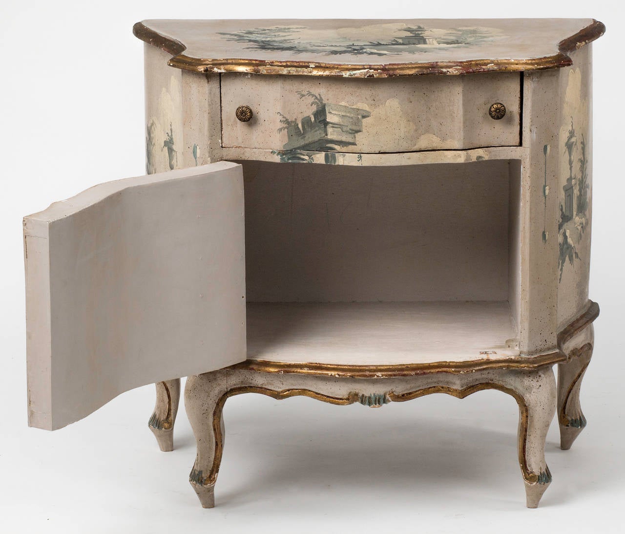 C 1930s Small Italian Painted Bombe Chest at 1stDibs