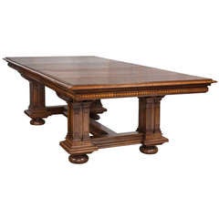 Grand Scale French Walnut Dining Table by Paul Sert