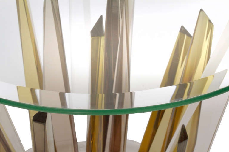 Fabulous Sculptural Lucite Round Table at 1stDibs