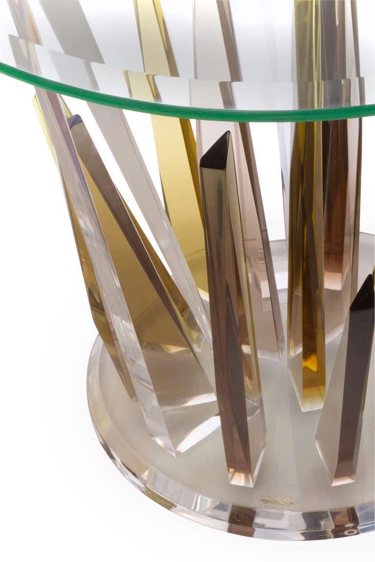 Fabulous Sculptural Lucite Round Table at 1stDibs