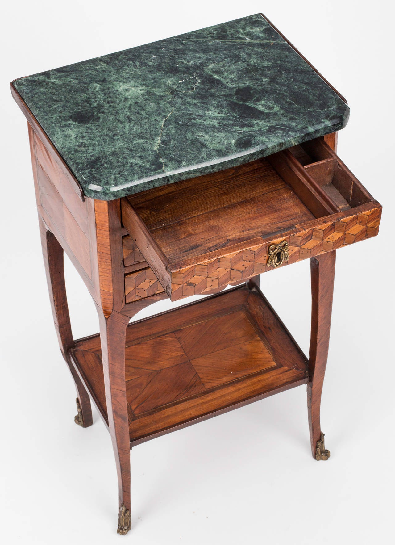 Louis XV Marquetry Chest with Marble Top, circa 1750 For Sale 3