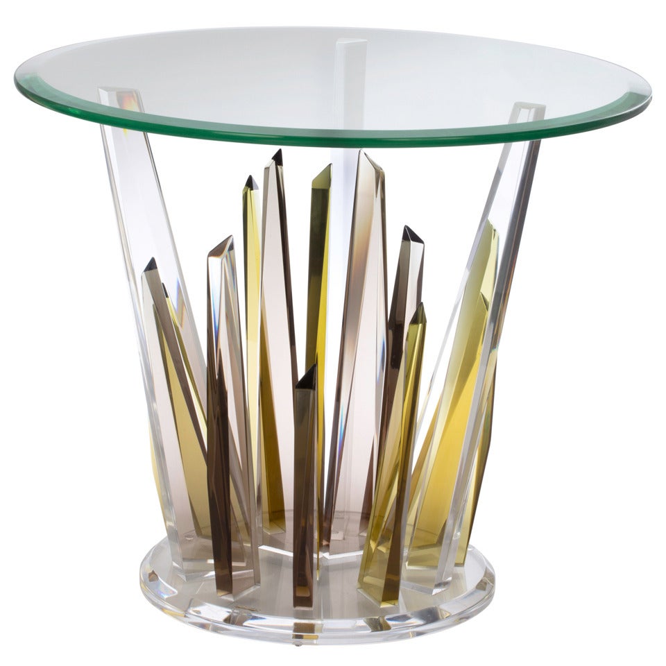 Fabulous Sculptural Lucite Round Table at 1stDibs