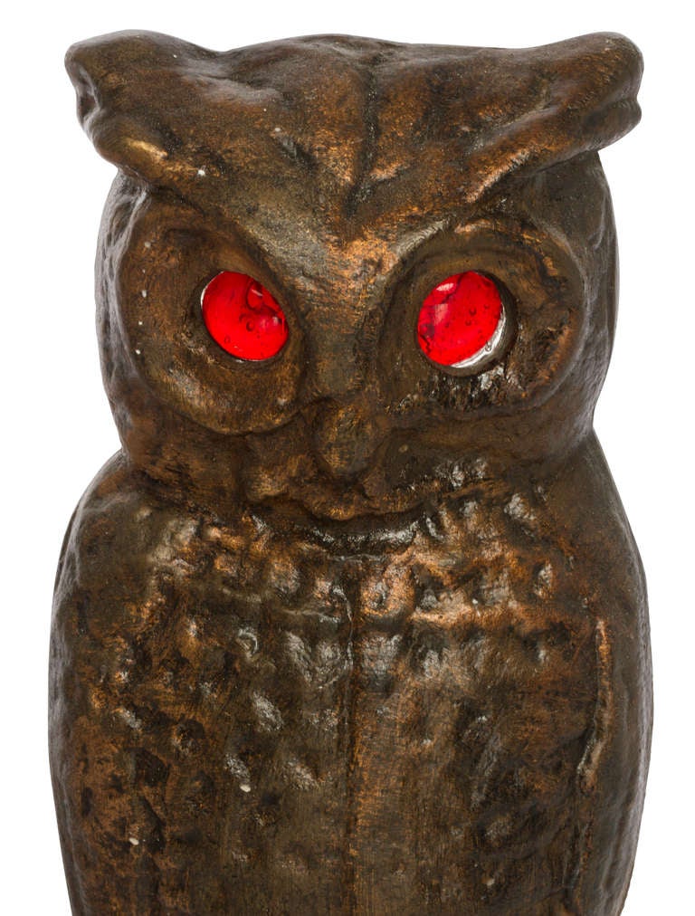 Pair of Bronze Owl Andirons 1
