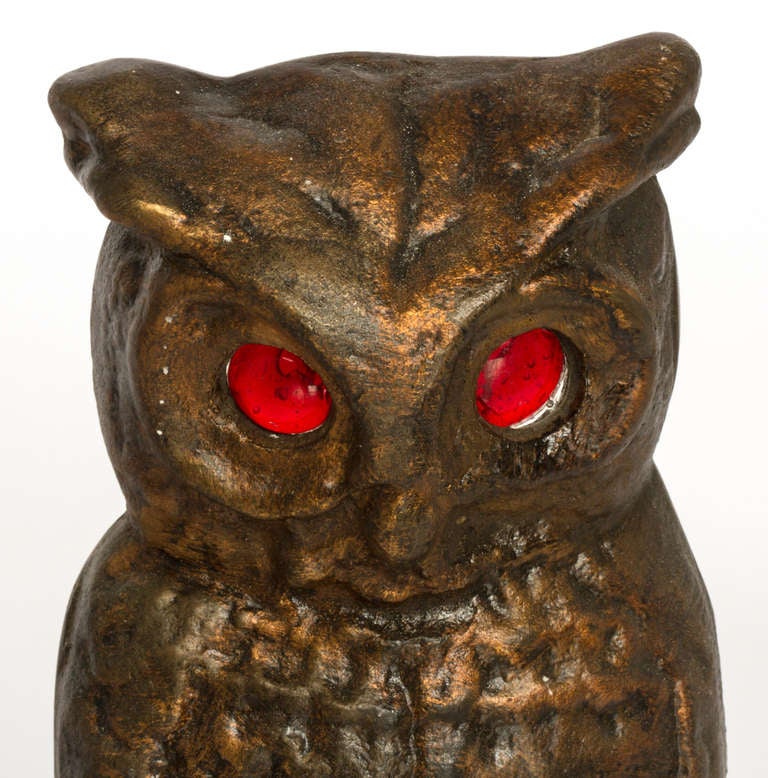 Pair of Bronze Owl Andirons 3
