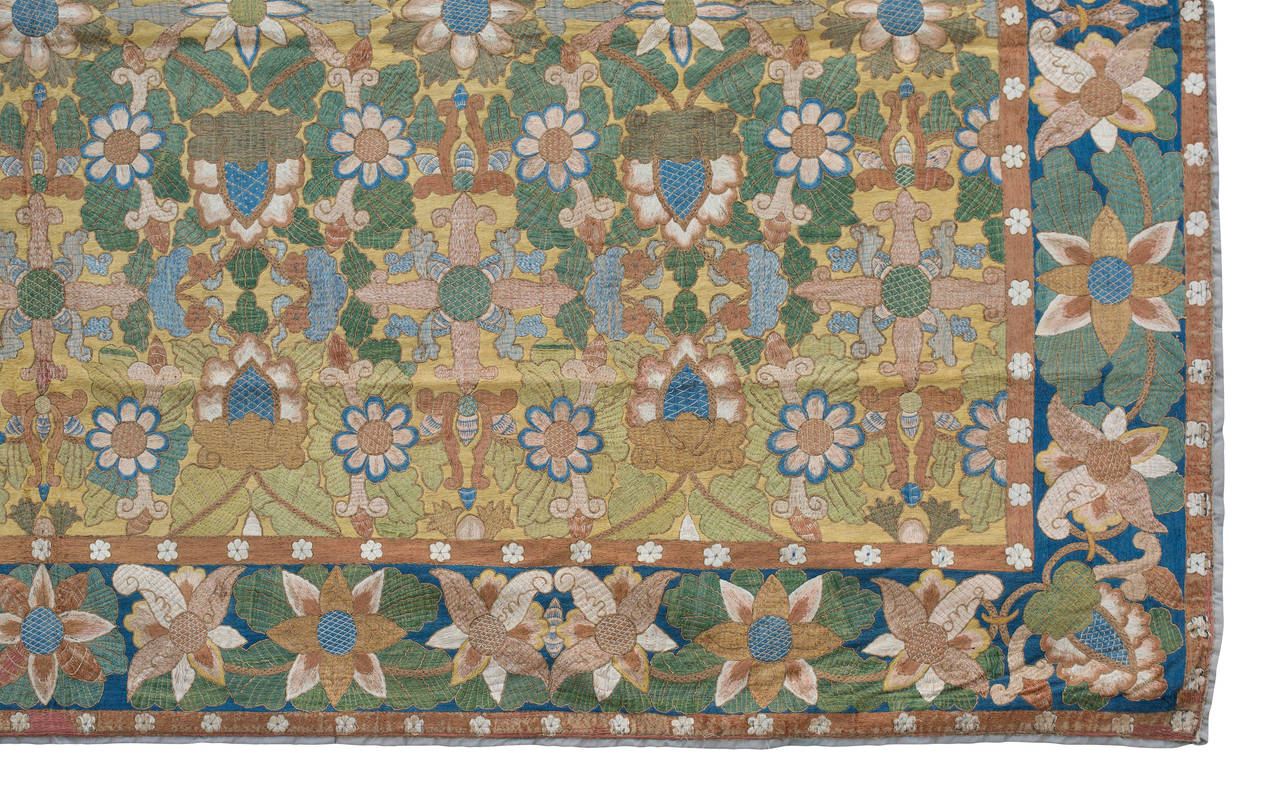 French Silk Embroidery Panel, circa 1880s 1