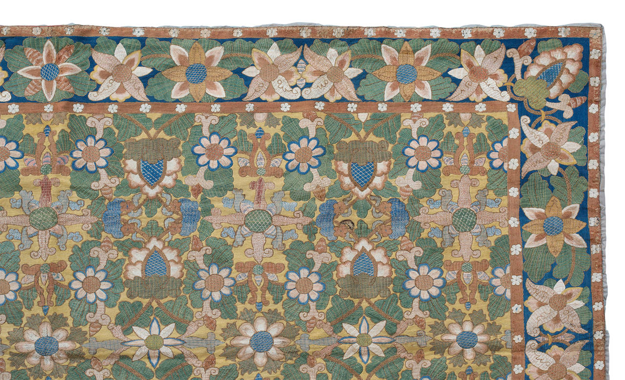 French Silk Embroidery Panel, circa 1880s 2
