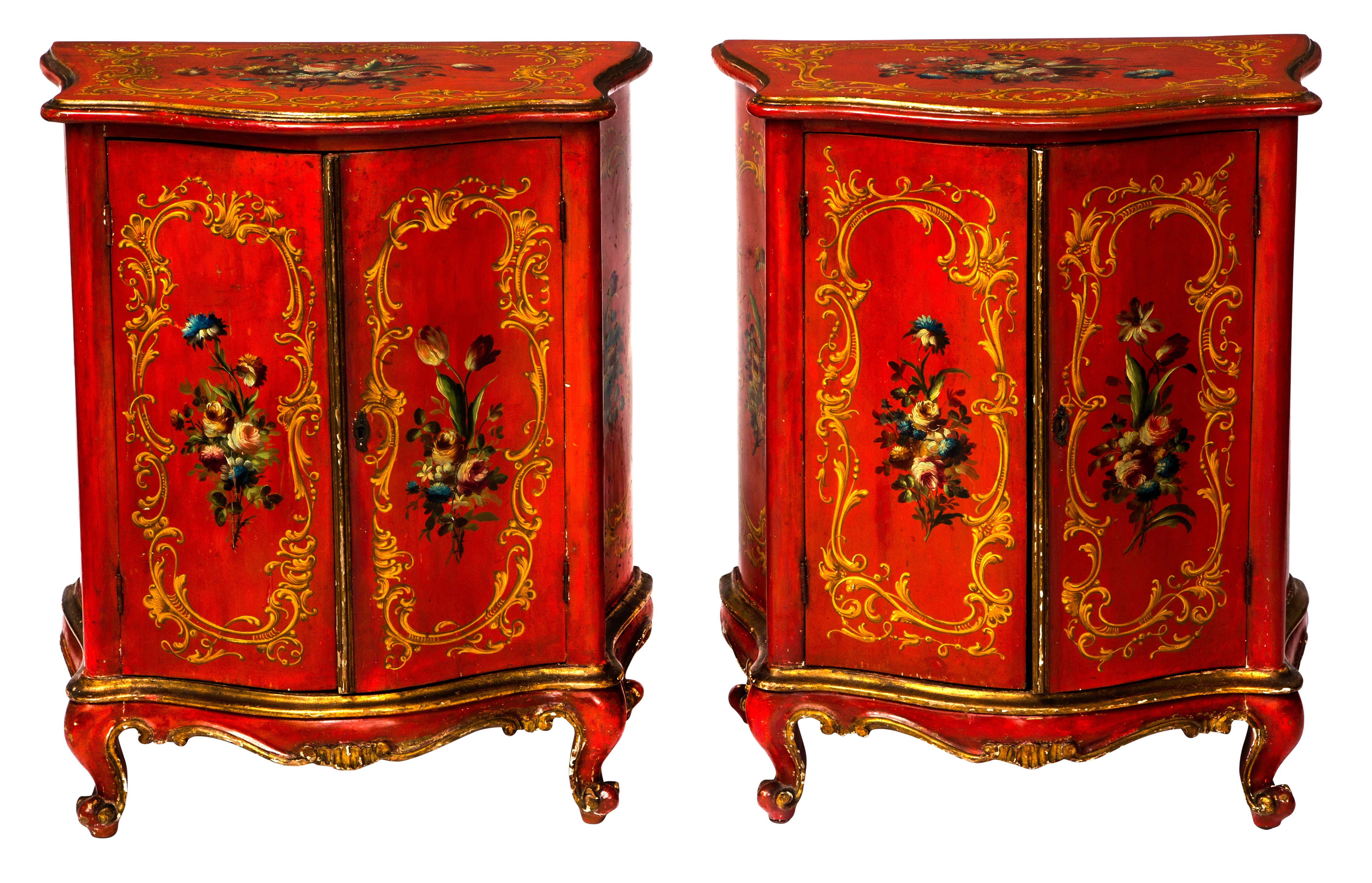 Pair of Painted Commodes