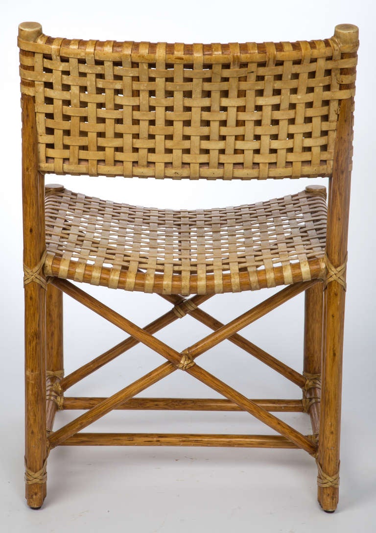 Pair,  McGuire Leather Strap Chairs 1