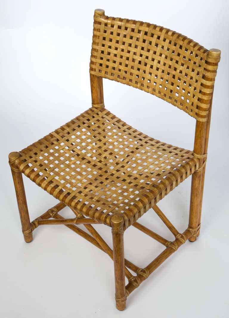 Pair,  McGuire Leather Strap Chairs 2
