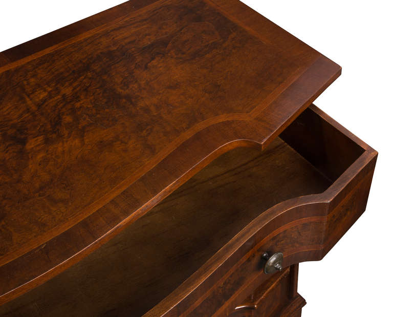 Italian Walnut Burl Chest of Drawers In Excellent Condition In Summerland, CA
