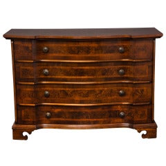 Italian Walnut Burl Chest of Drawers