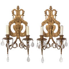 Pair of Bronze Dore Wall Sconces