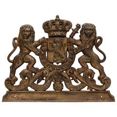 19th Century Royal British Crown Iron Crest