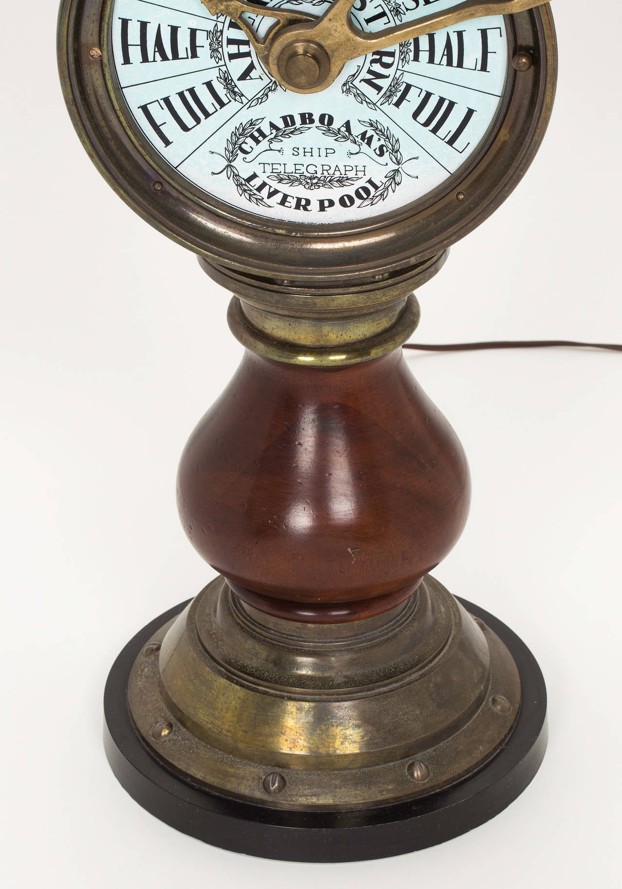 Early 20th Century Nautical Ship's Engine Telegraph Lamp