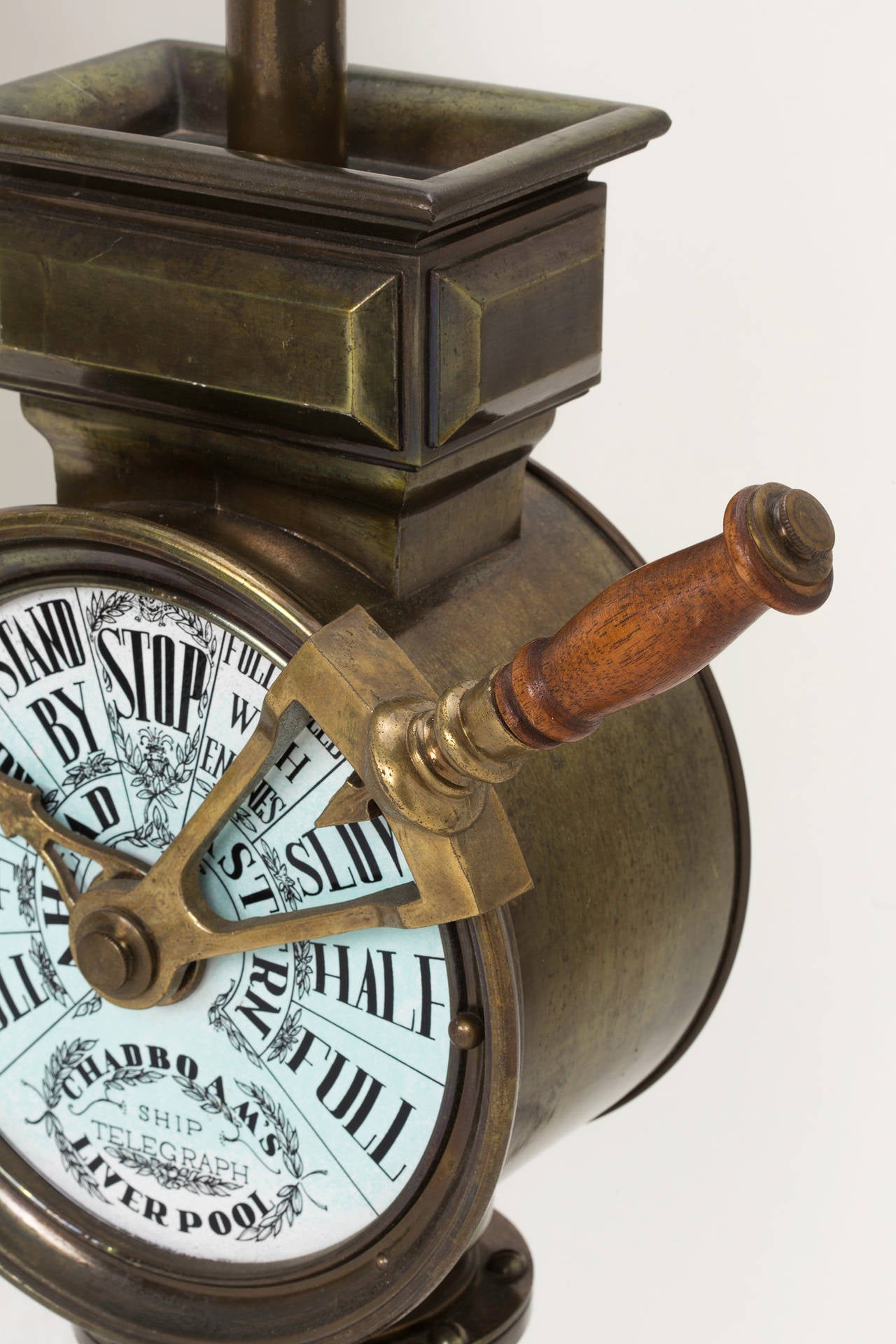 Nautical ship's engine telegraph made into lamp.  Chaboam's Liverpool, England.