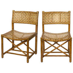 Pair, McGuire Leather Strap Chairs