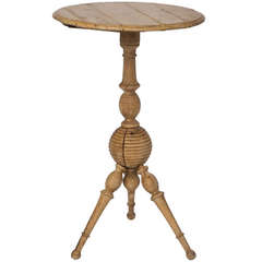 19c. Swedish  Round Pedestal Pine Table