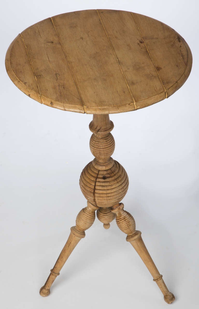 19c. Swedish Round Pedestal Pine Table at 1stDibs