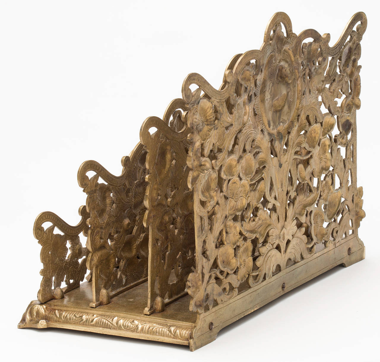 Early 20th Century French Antique Brass Letter Holder, circa 1900s