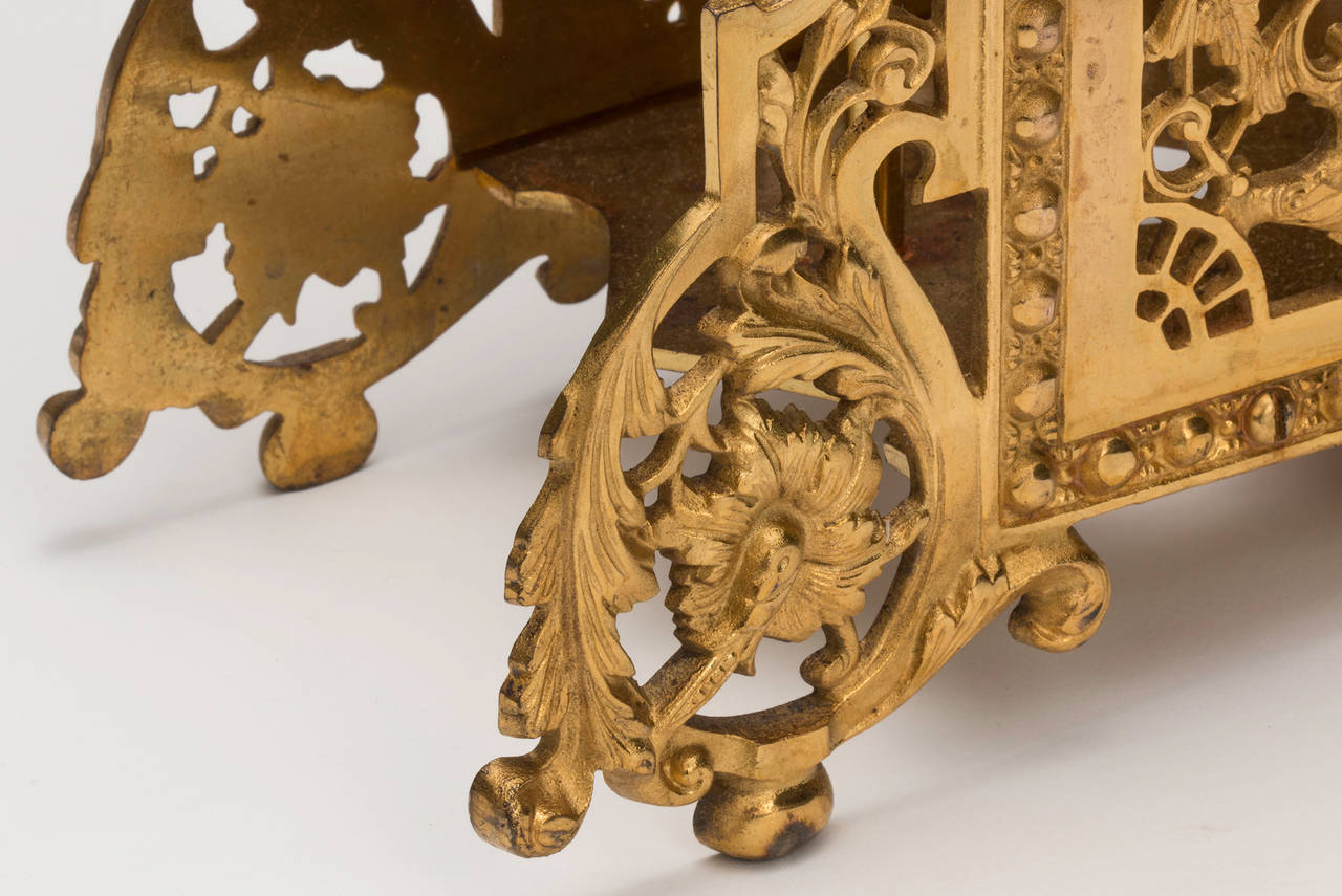 French Antique Gilt Bronze Magazine Rack, circa 1900s 2