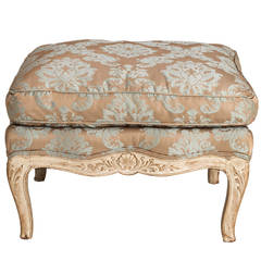 Antique Large Silk Damask Ottoman