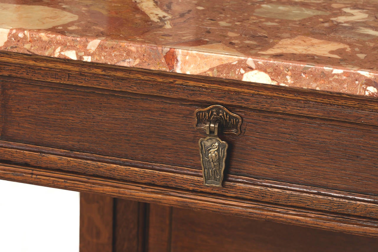 A. Schomas, French Marble Top Buffet Sideboard Server at 1stDibs